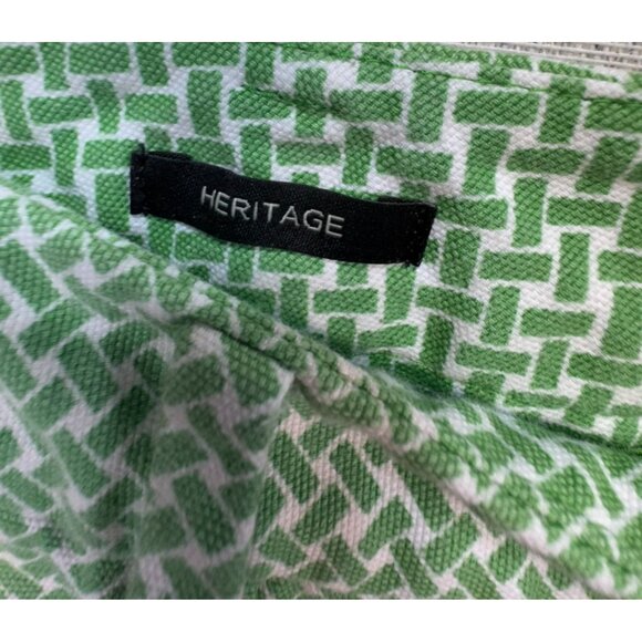 Talbots Womens Heritage Cropped Pants Size 10 Green & White Patterned Beachy - Picture 3 of 15